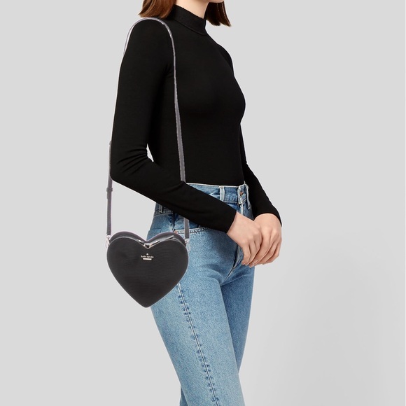 EUC Kate Spade Secret Admirer Heart Italian Lizard Embossed Cowhide Crossbody - Picture 2 of 14